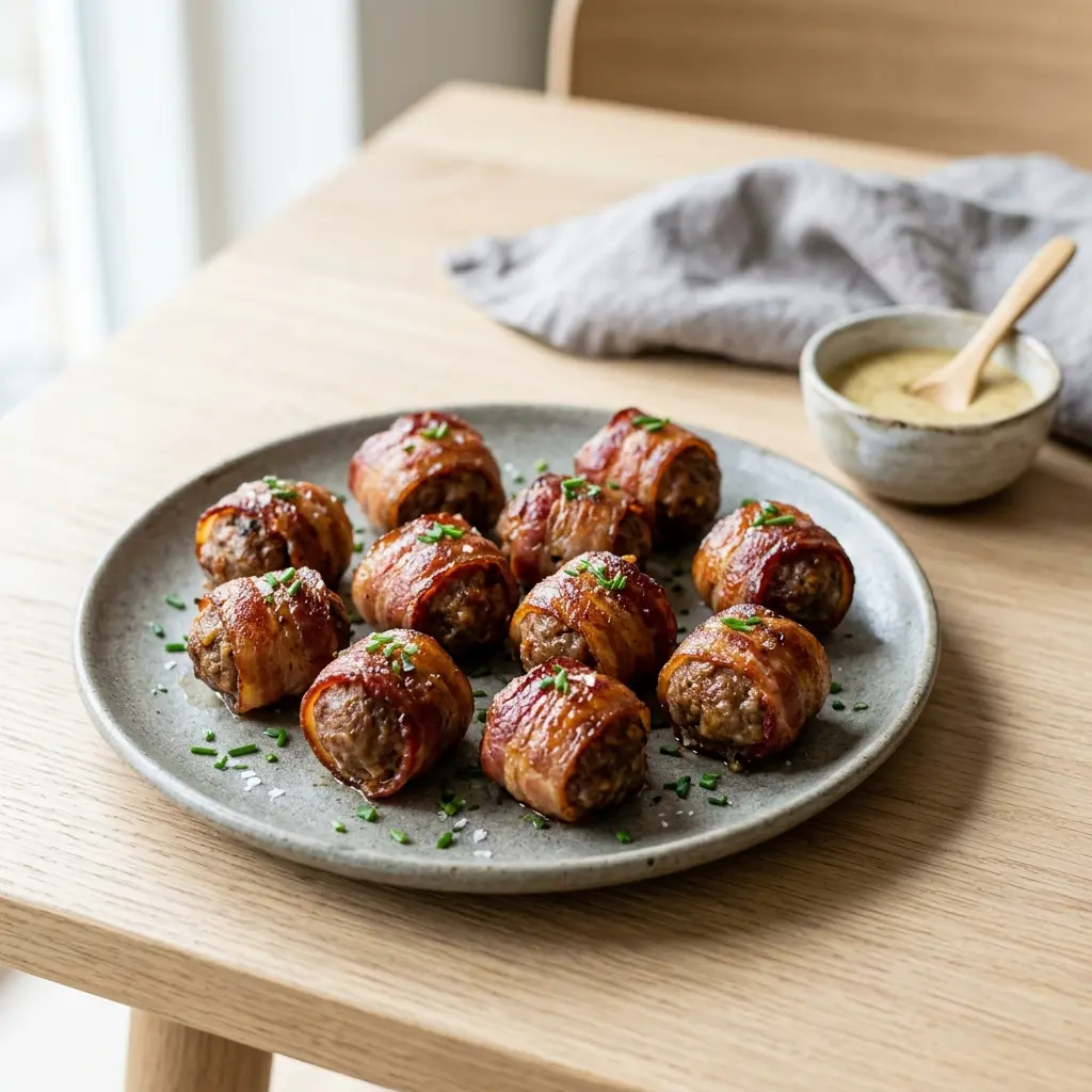 Nylagad baconbomber serverad på ett aptitligt och hemlagat sätt