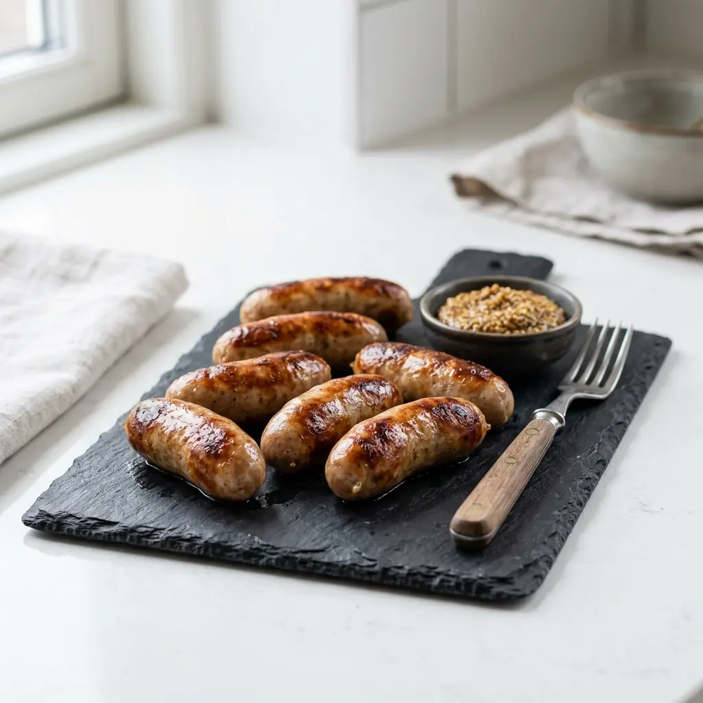 Nylagad brunchkorvar serverad på ett aptitligt och hemlagat sätt
