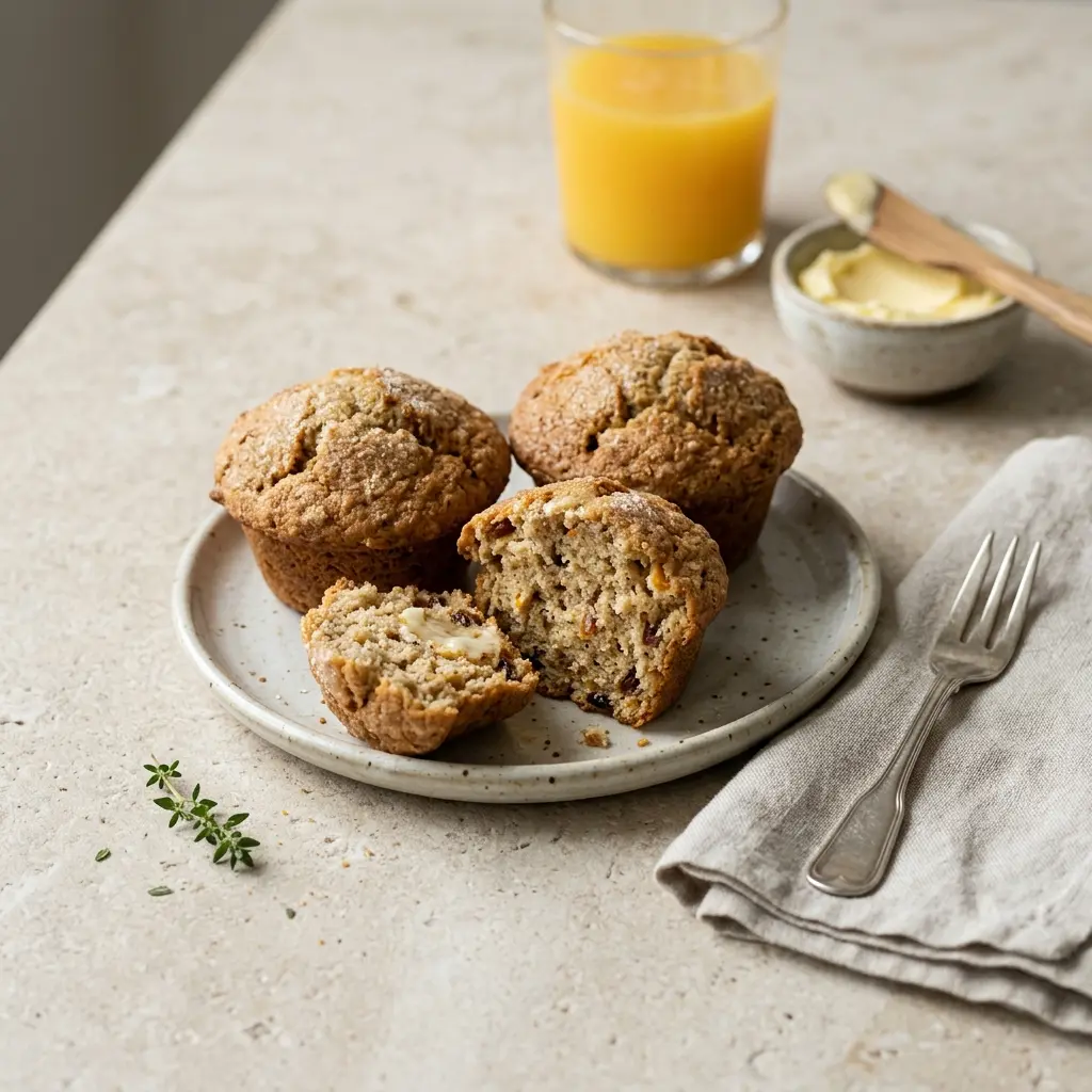 Nylagad brunchmuffins serverad på ett aptitligt och hemlagat sätt