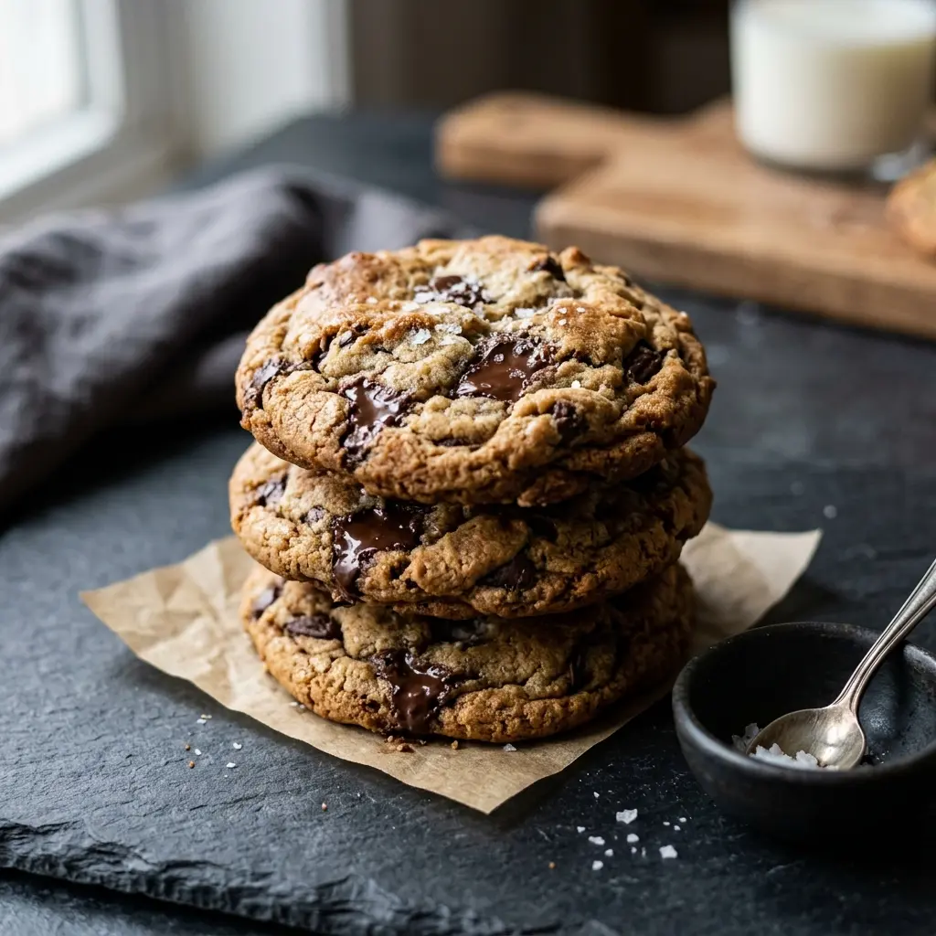 Nylagad cookies serverad på ett aptitligt och hemlagat sätt