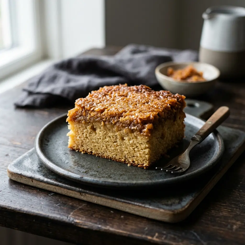 Hemlagad drömkaka serverad som en söt och inbjudande dessert