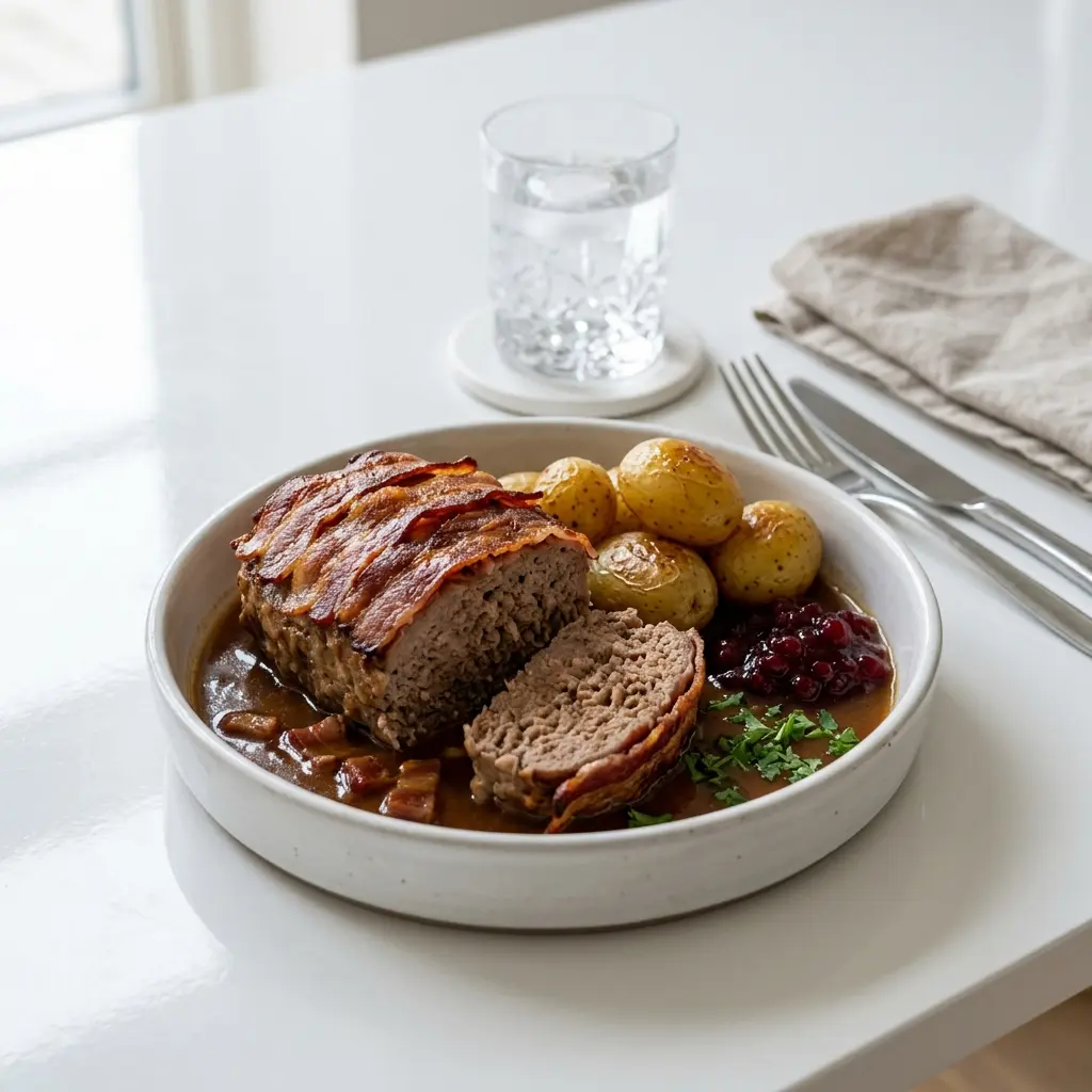 Nylagad falsk hare serverad på ett aptitligt och hemlagat sätt