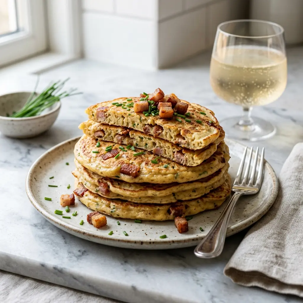 Hemlagad fläskpannkaka serverad som en söt och inbjudande dessert