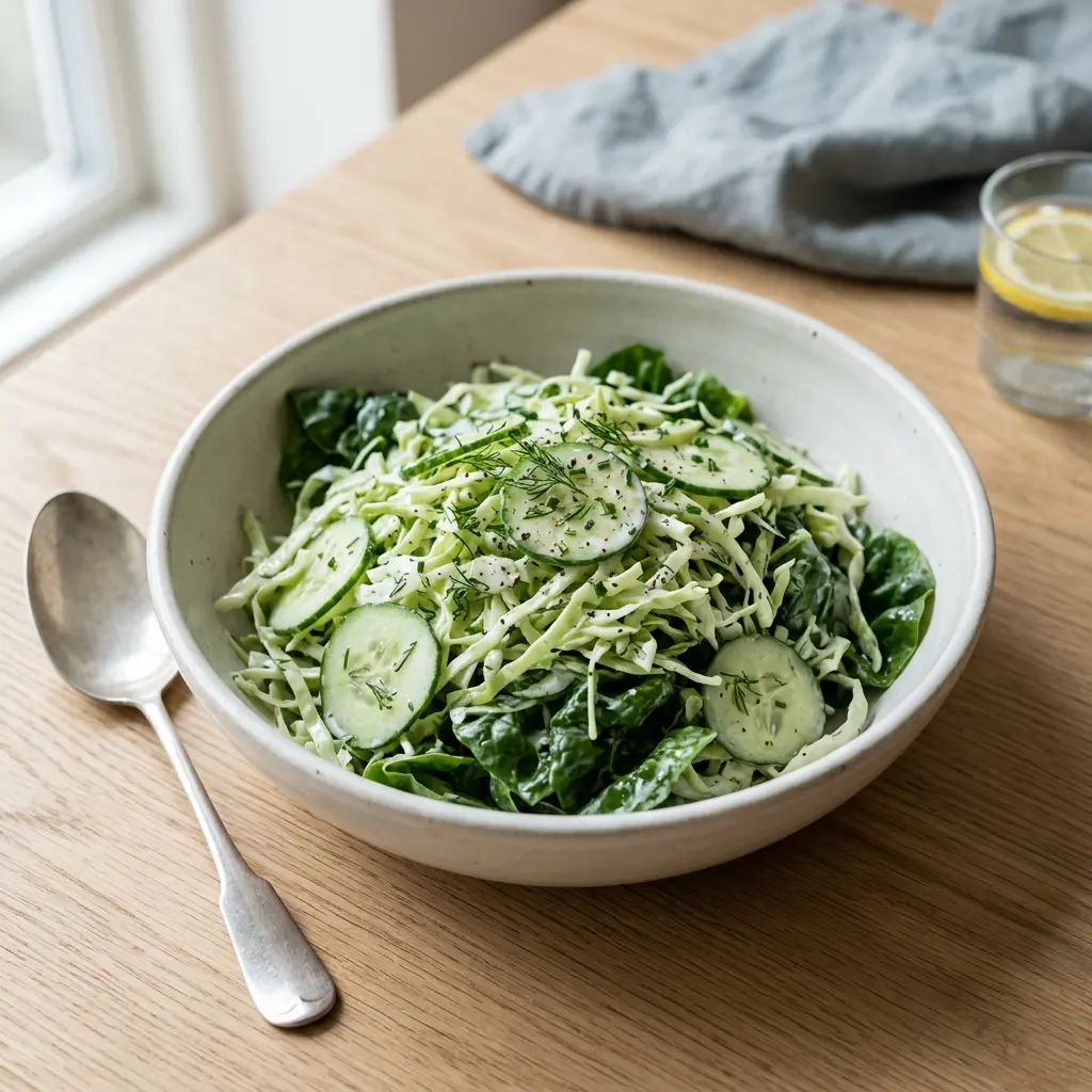 En fräsch portion gammaldags mormorssallad med färska råvaror och fin servering