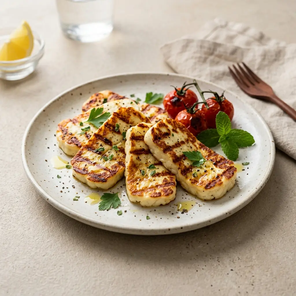 Nylagad grillad halloumi serverad på ett aptitligt och hemlagat sätt