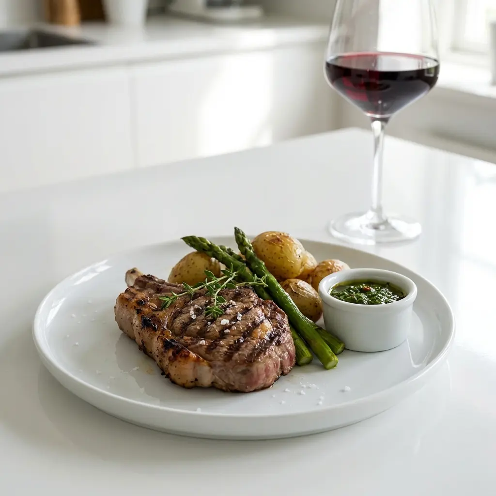 Nylagad grillad kalv serverad på ett aptitligt och hemlagat sätt