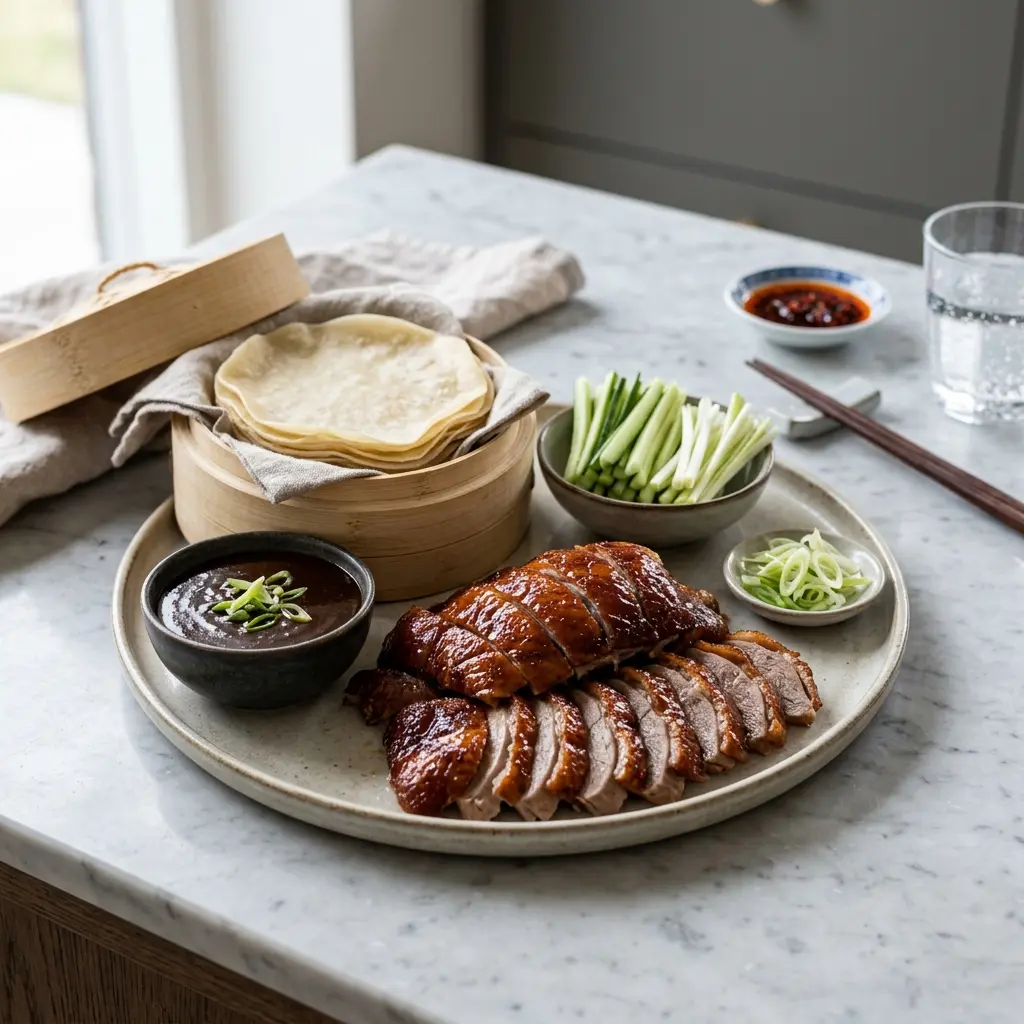 Nylagad hemgjord pekinganka serverad på ett aptitligt och hemlagat sätt