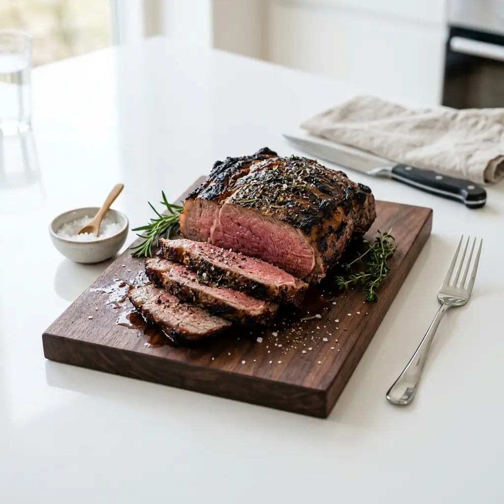 Nylagad högrev på grillen serverad på ett aptitligt och hemlagat sätt