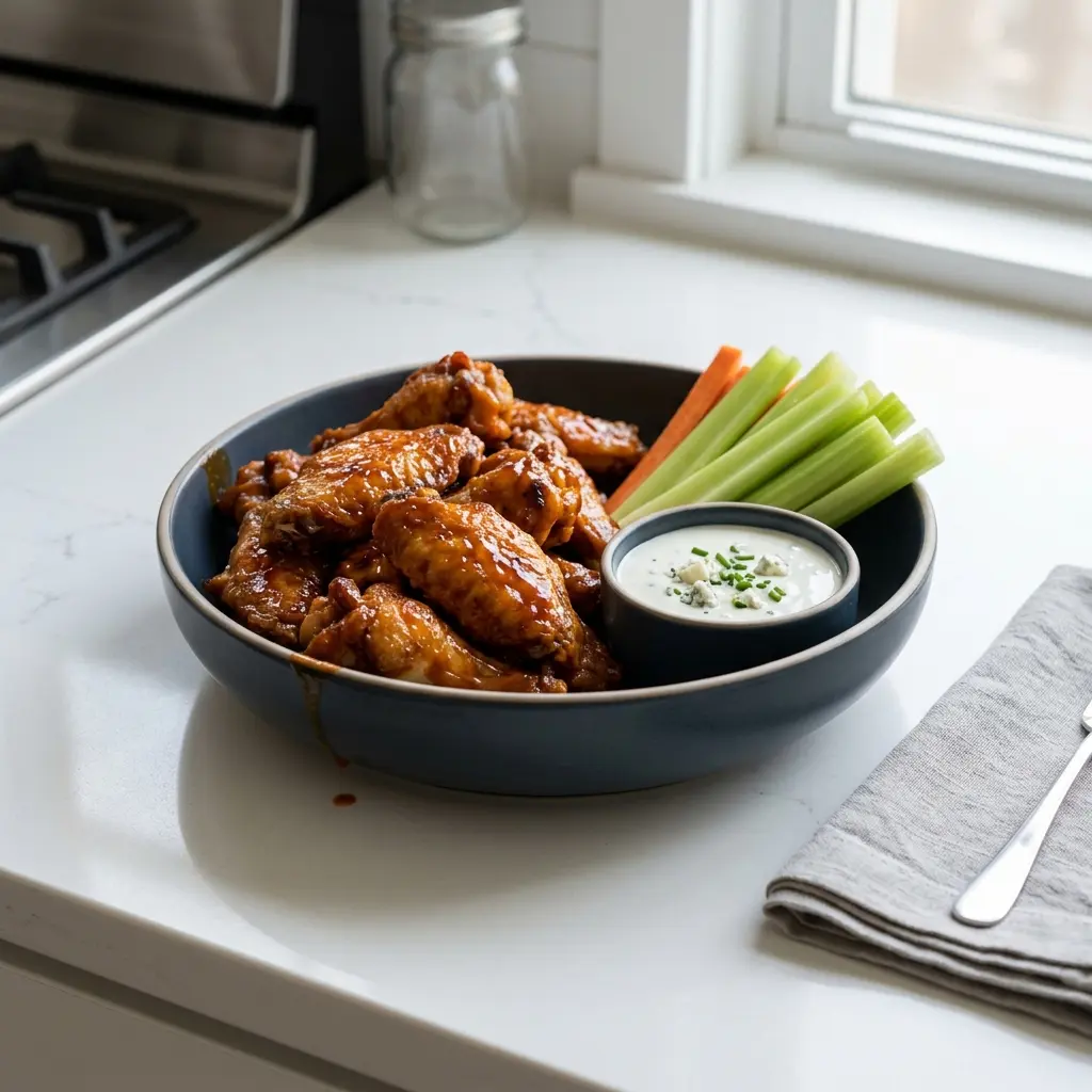 Nylagad hot wings serverad på ett aptitligt och hemlagat sätt