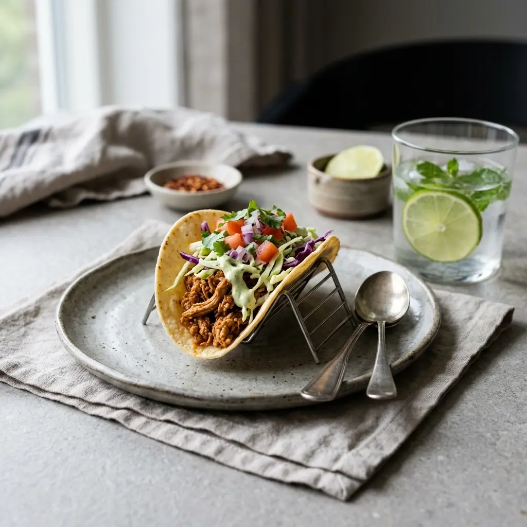 Nylagad kalkontacos serverad på ett aptitligt och hemlagat sätt