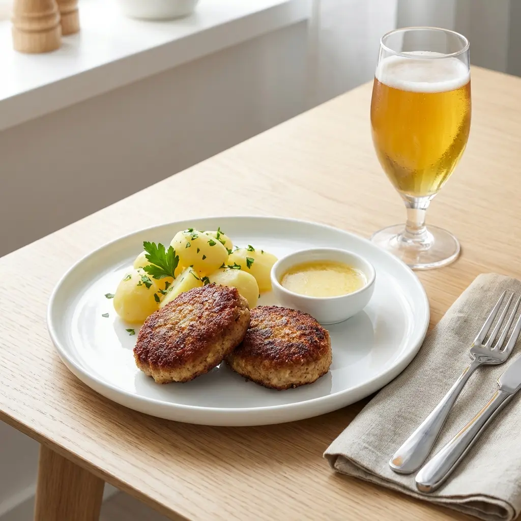 Nylagad karbonader serverad på ett aptitligt och hemlagat sätt