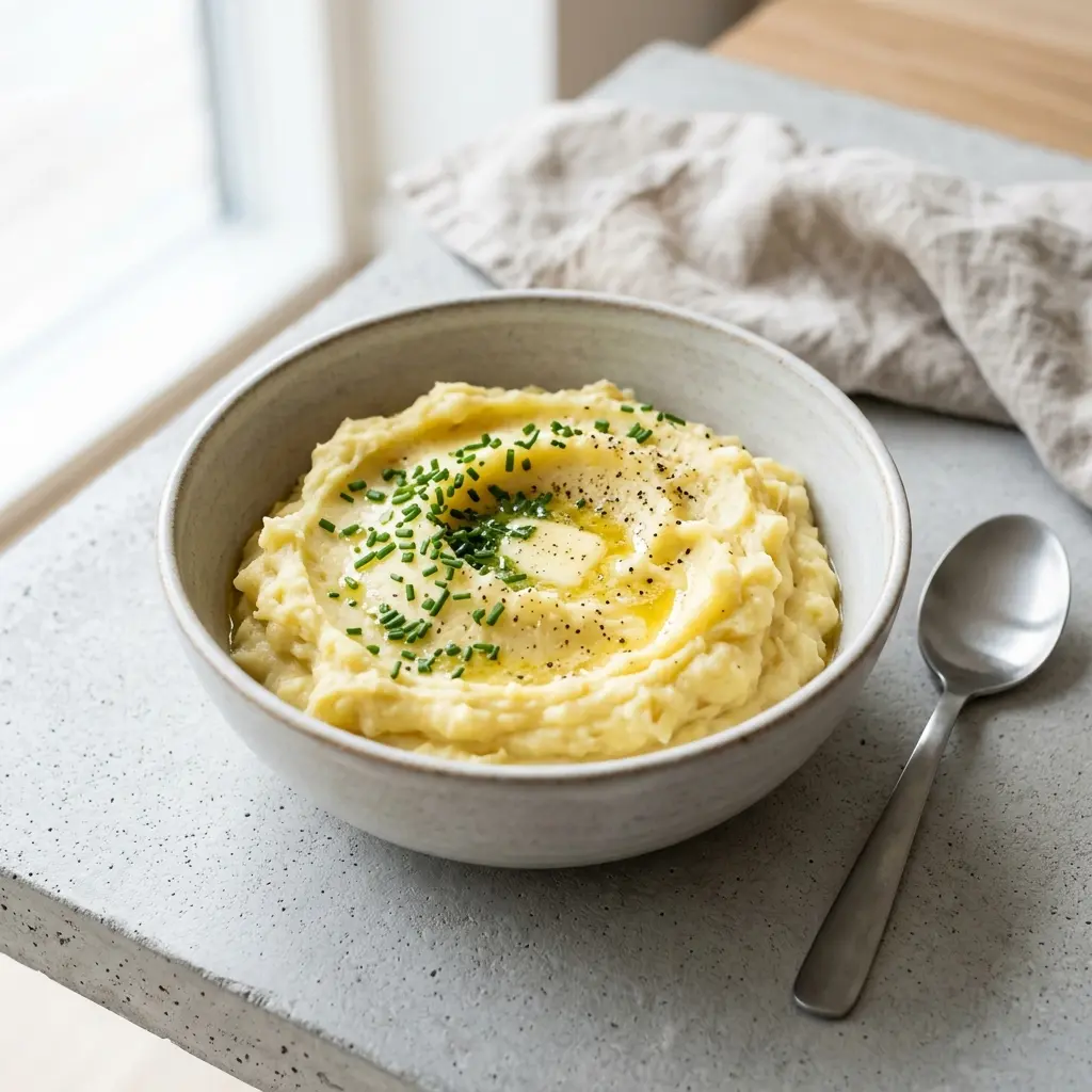 Nylagad klassiskt potatismos serverad på ett aptitligt och hemlagat sätt