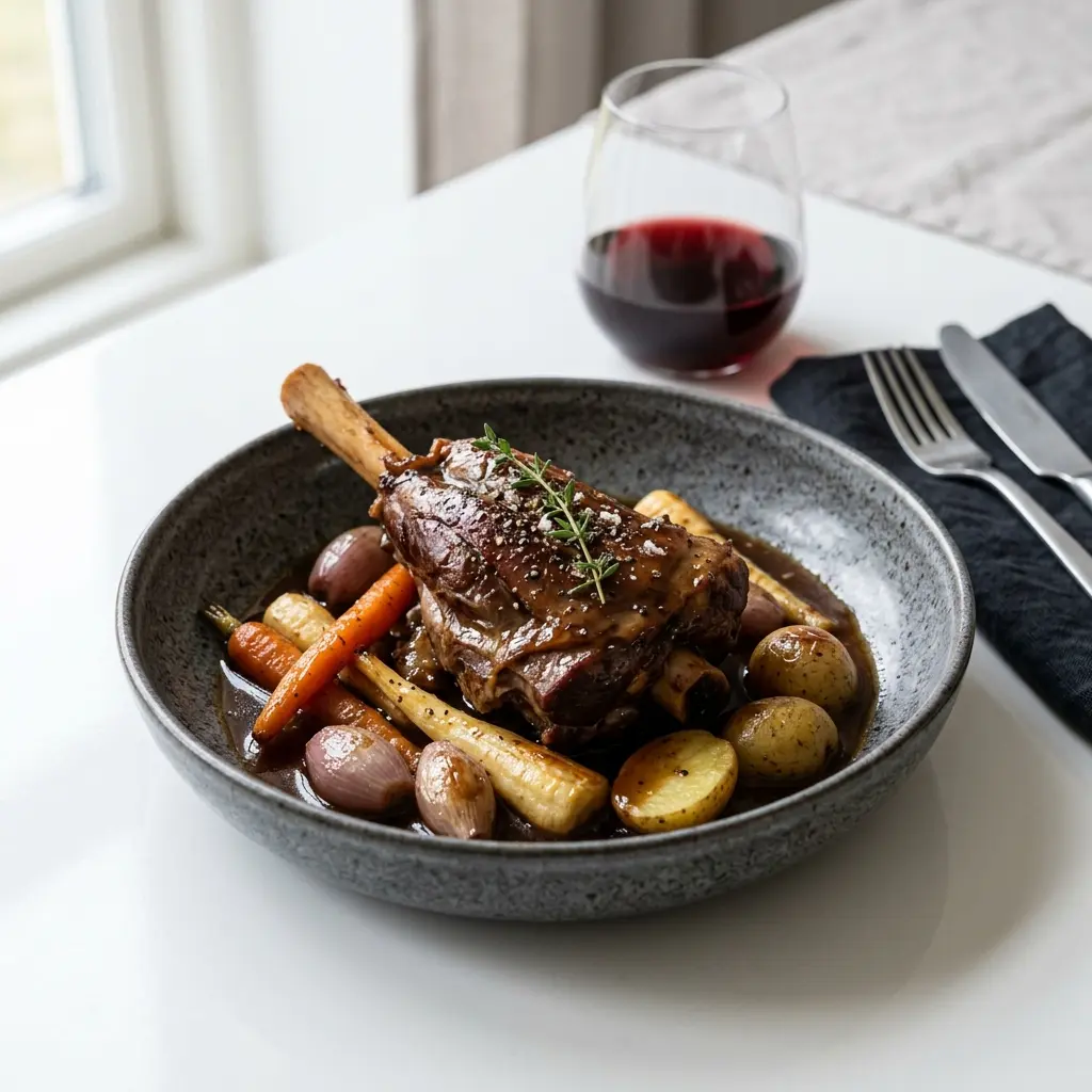 Nylagad lammlägg i ugn serverad på ett aptitligt och hemlagat sätt