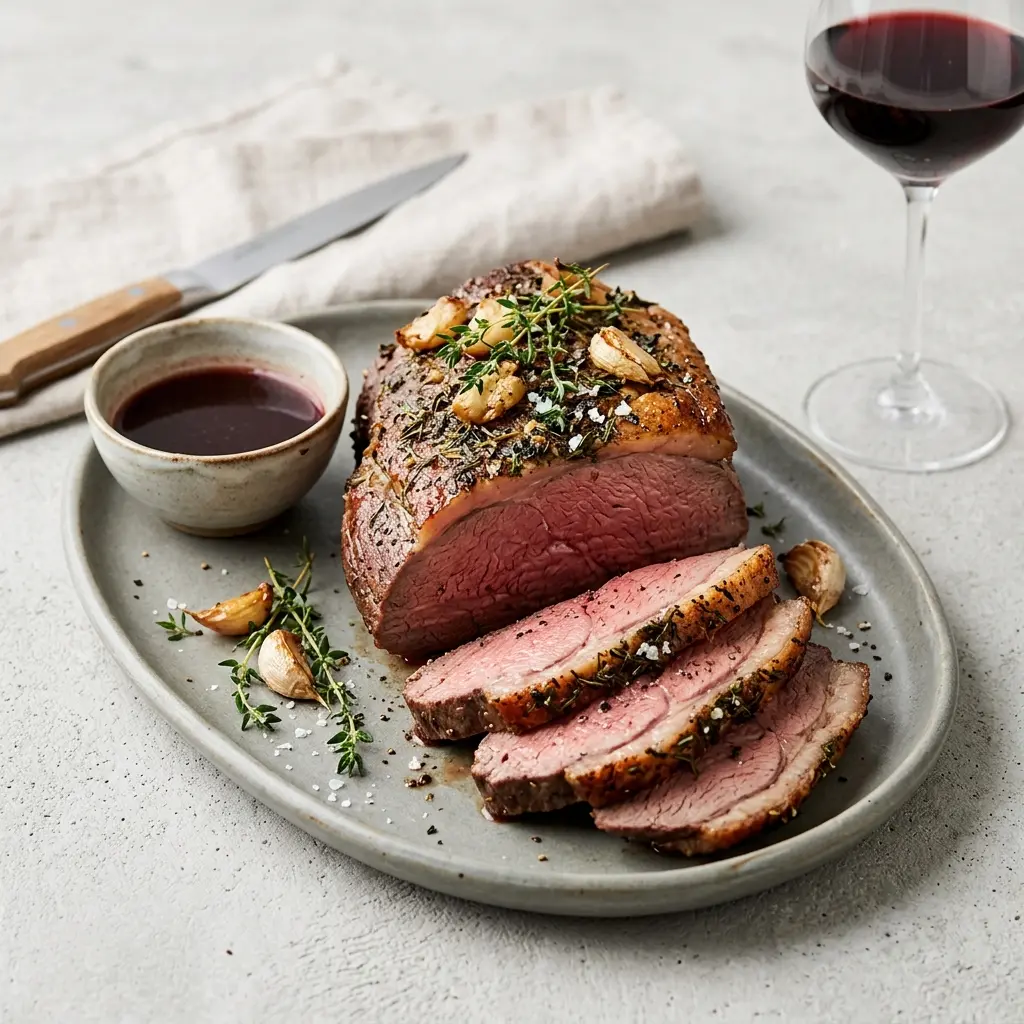 Ett glas oxculotte med vitlök och timjan serverat kallt och fräscht med enkel garnering