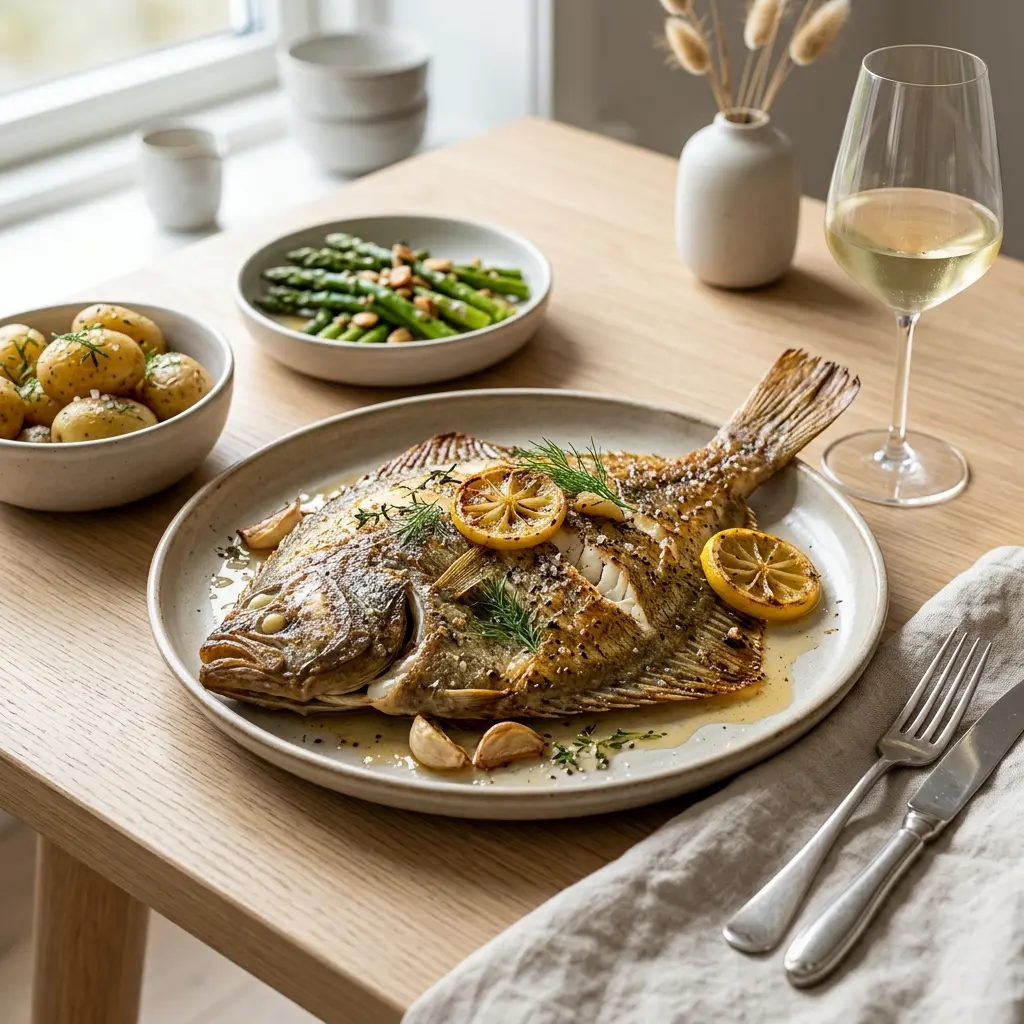 Nylagad piggvar i ugn serverad på ett aptitligt och hemlagat sätt