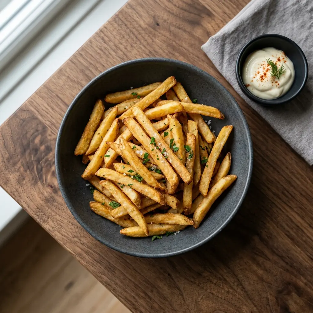 Nylagad potatischips serverad på ett aptitligt och hemlagat sätt