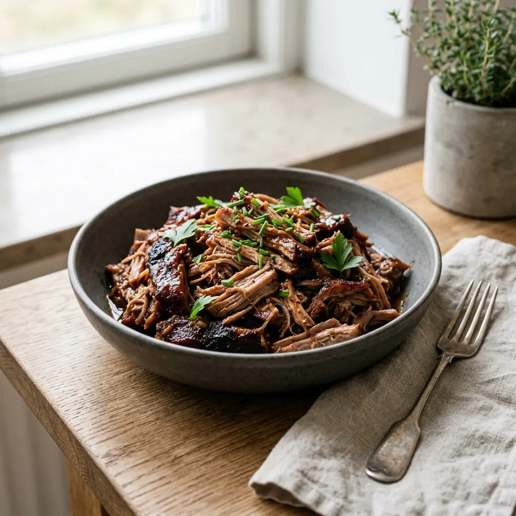 Nylagad pulled pork serverad på ett aptitligt och hemlagat sätt