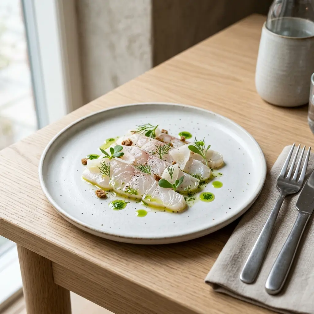 Nylagad rimmad torsk serverad på ett aptitligt och hemlagat sätt