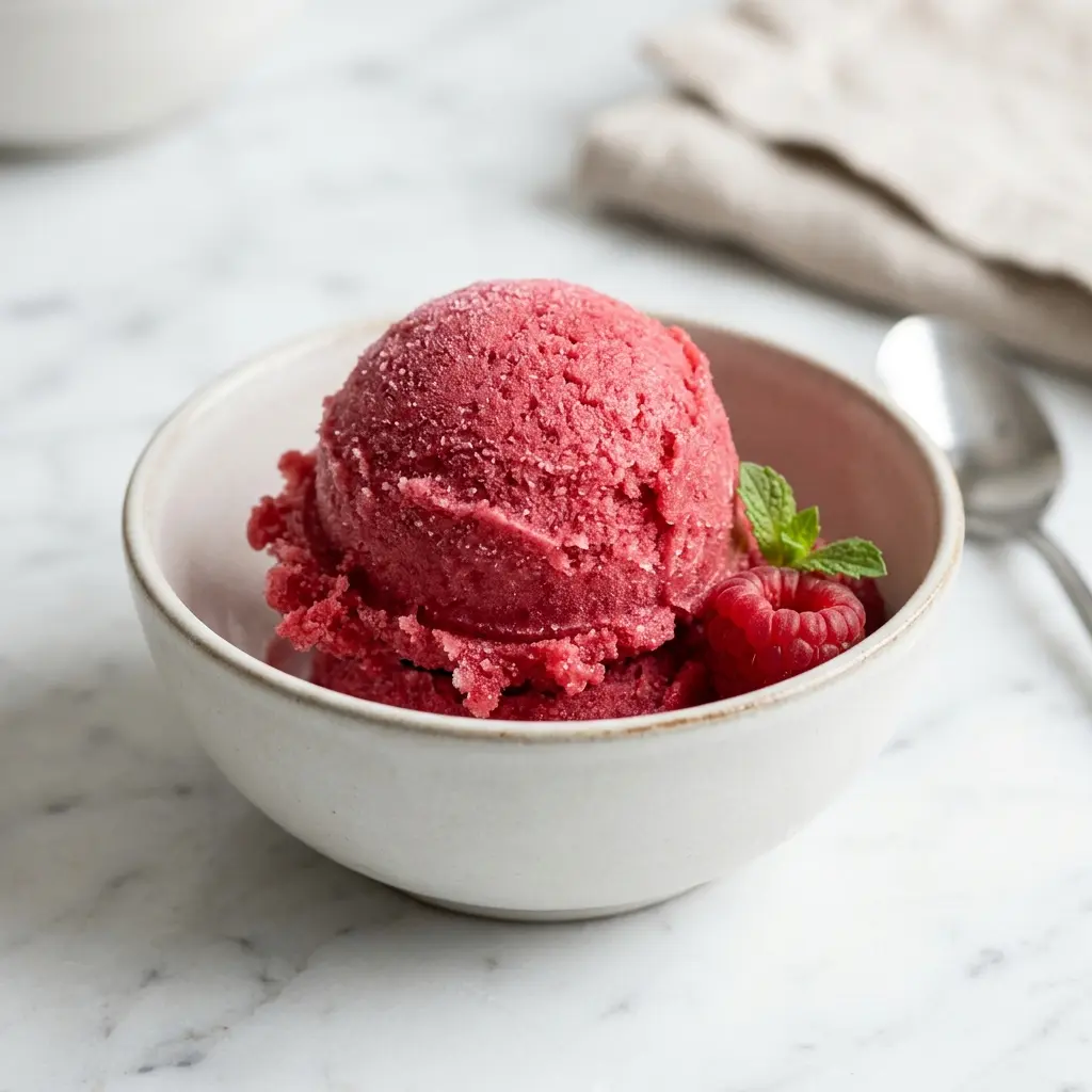 Hemlagad sorbet serverad som en söt och inbjudande dessert