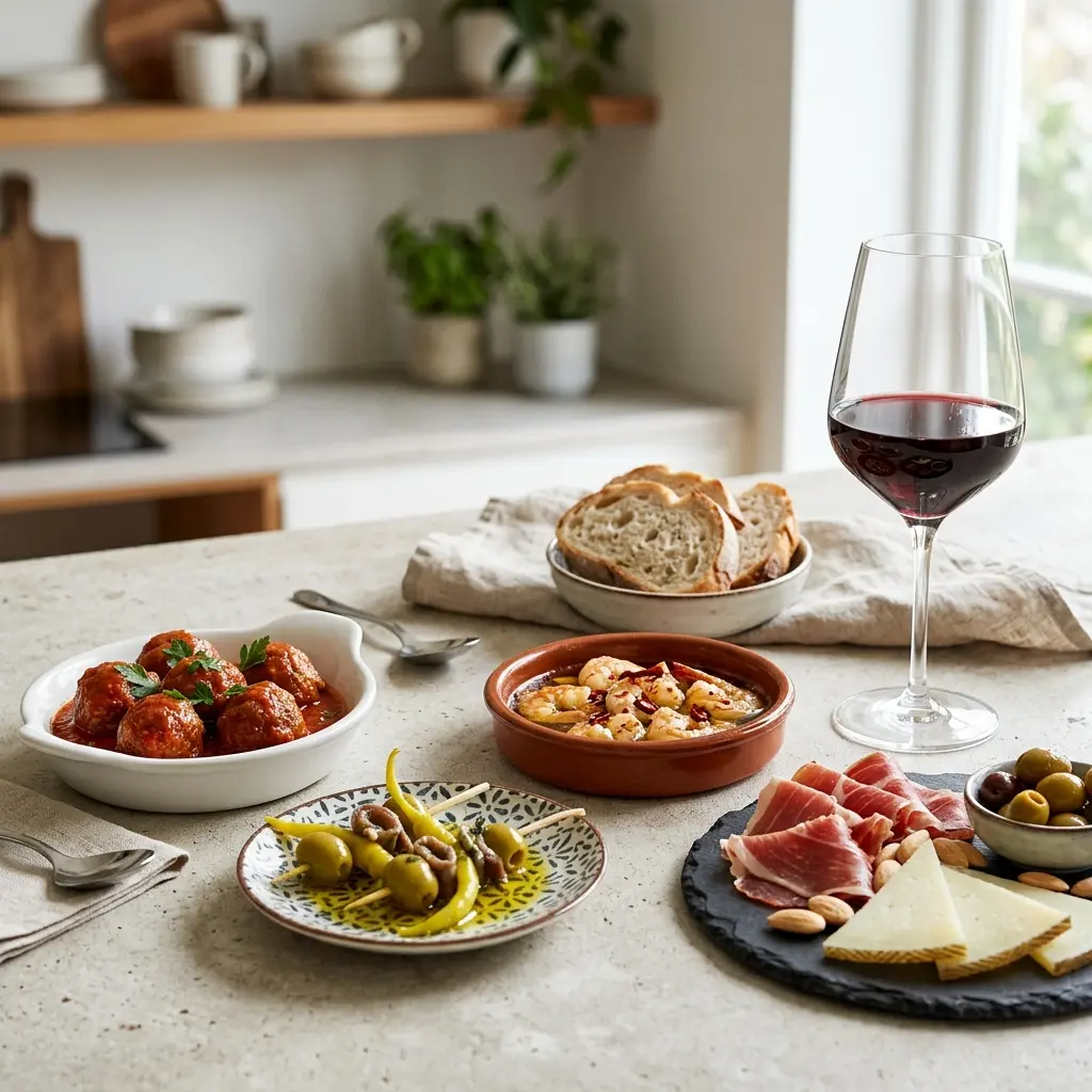 Nylagad tapas serverad på ett aptitligt och hemlagat sätt