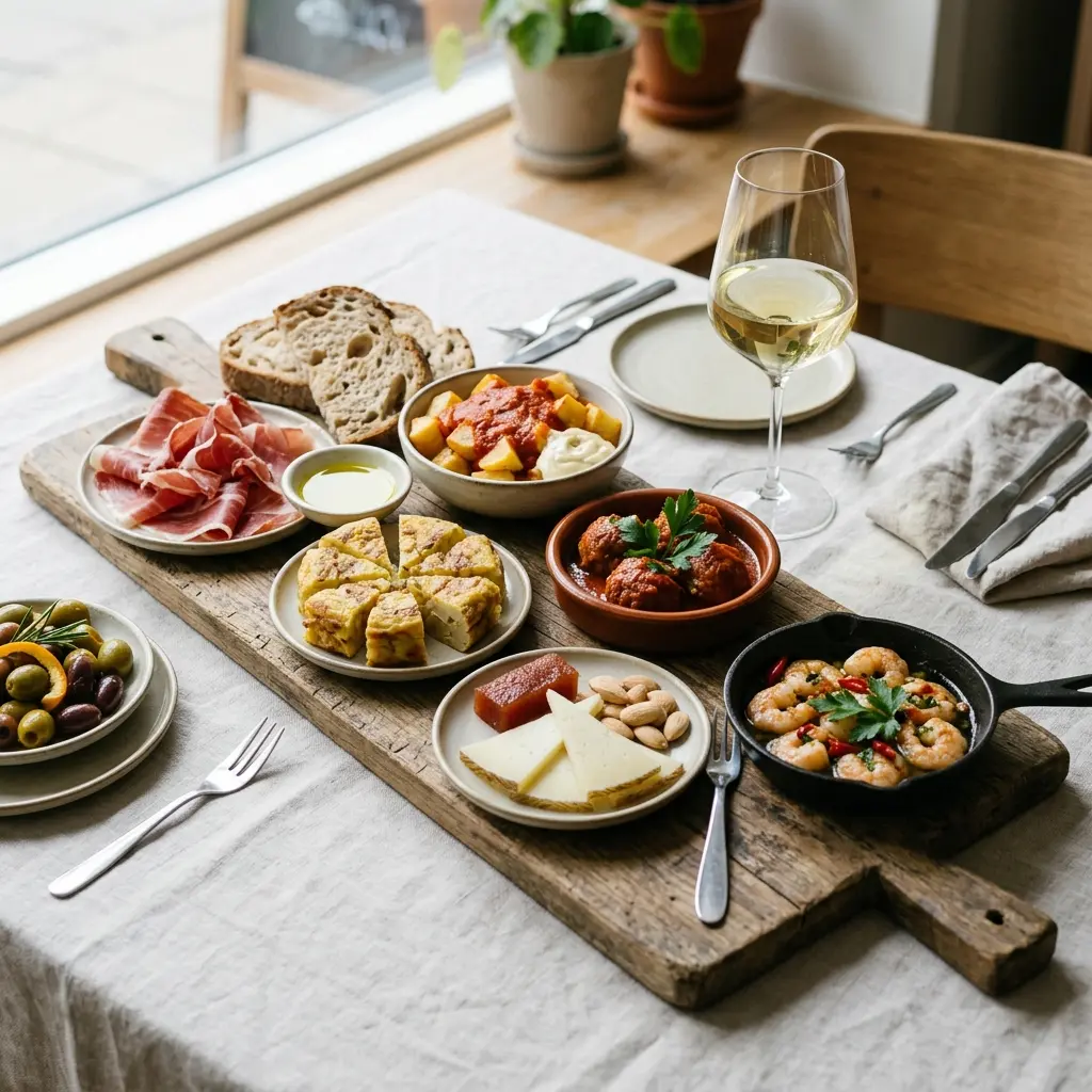 Nylagad tapasbricka serverad på ett aptitligt och hemlagat sätt