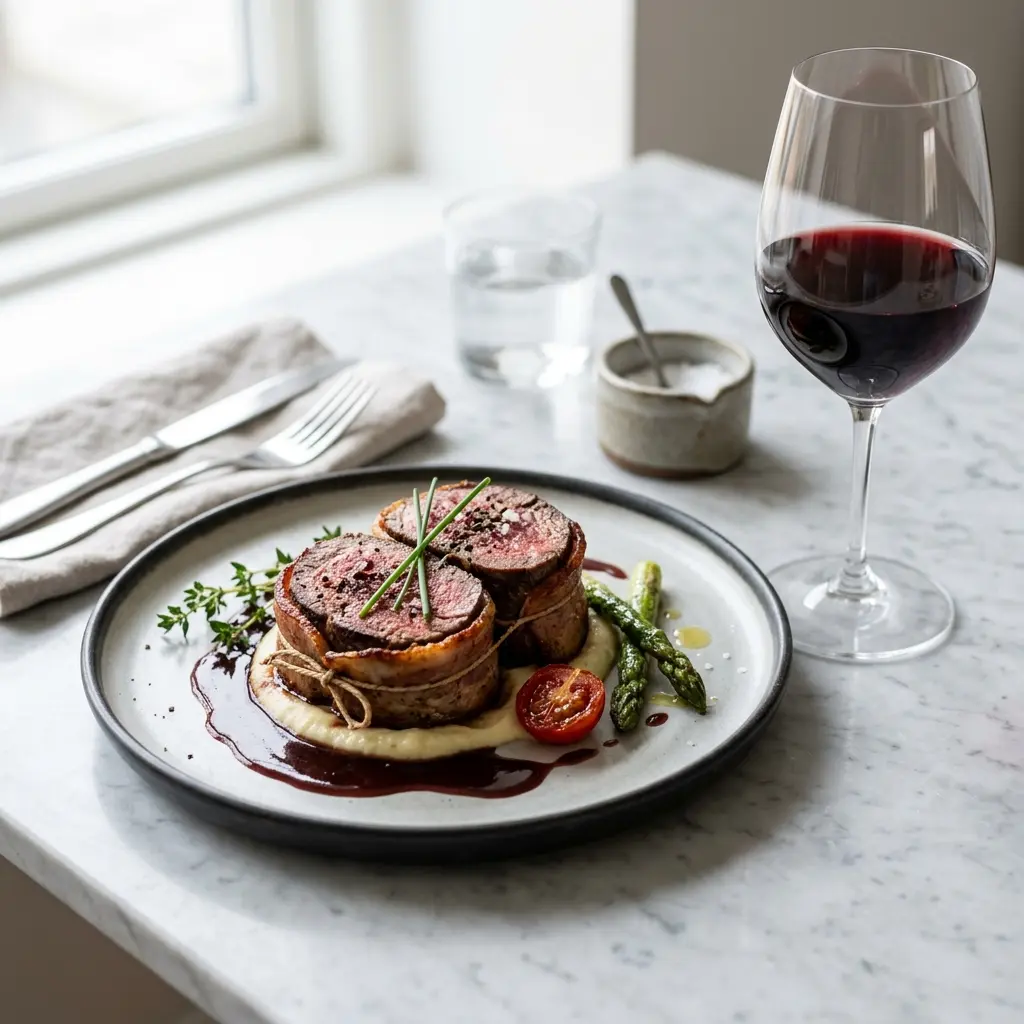 Nylagad tournedos serverad på ett aptitligt och hemlagat sätt