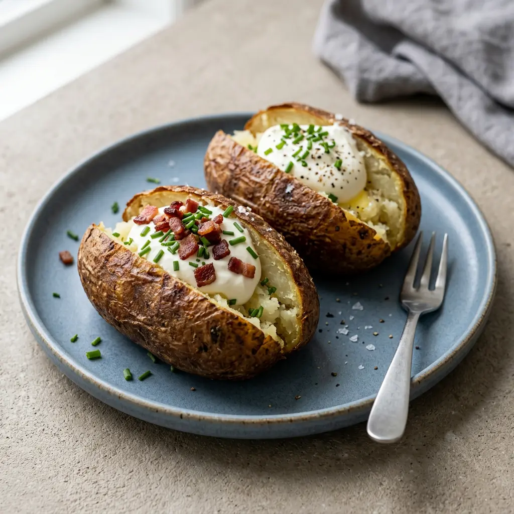 Foto av Bakpotatis i airfryer med krispigt resultat från airfryer
