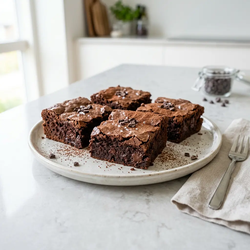 Foto av Brownies i airfryer som färdig dessert eller bakverk från airfryer