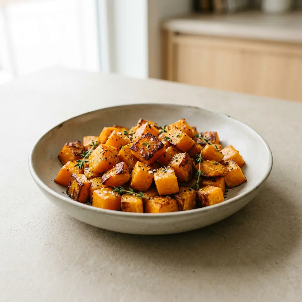Foto av det färdiga receptet Butternutpumpa i airfryer
