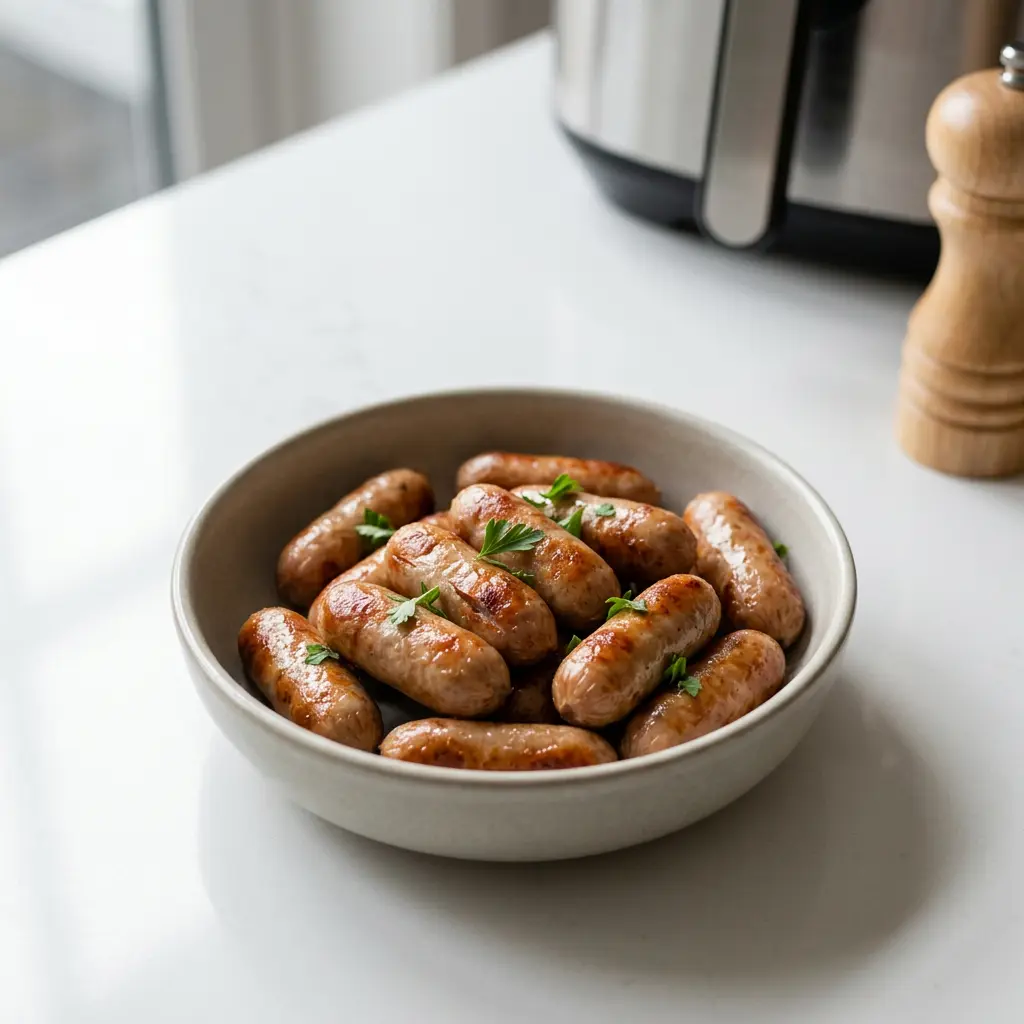 Foto av Cocktailkorvar i airfryer med färdiglagat kött från airfryer