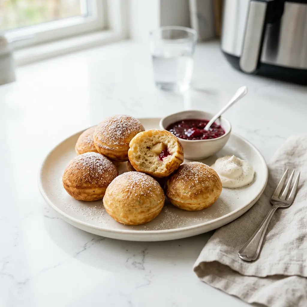 Foto av det färdiga receptet Danska æbleskiver i airfryer