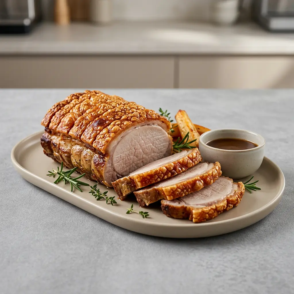 Foto av Fläskytterfiléstek i airfryer med färdiglagat kött från airfryer