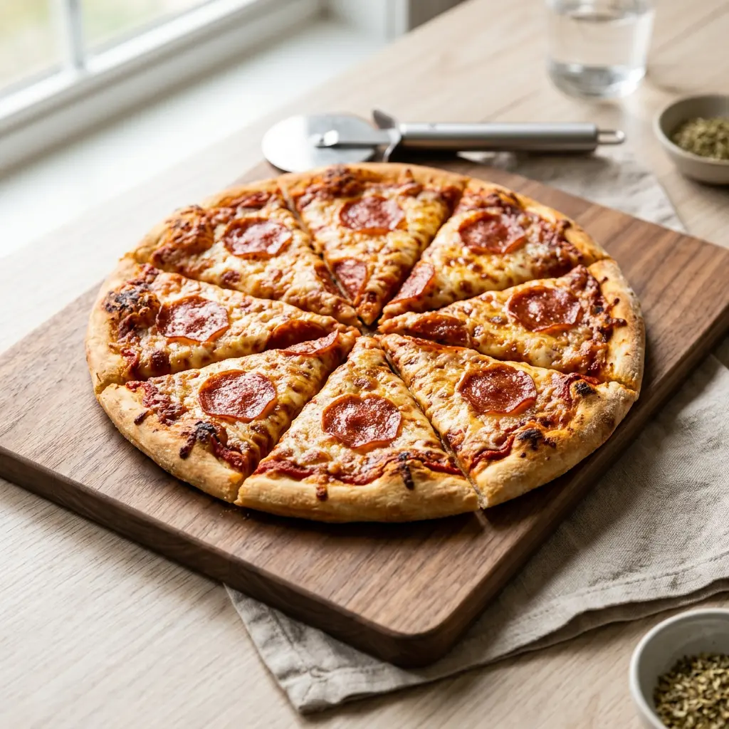 Foto av det färdiga receptet Fryst pizza i airfryer