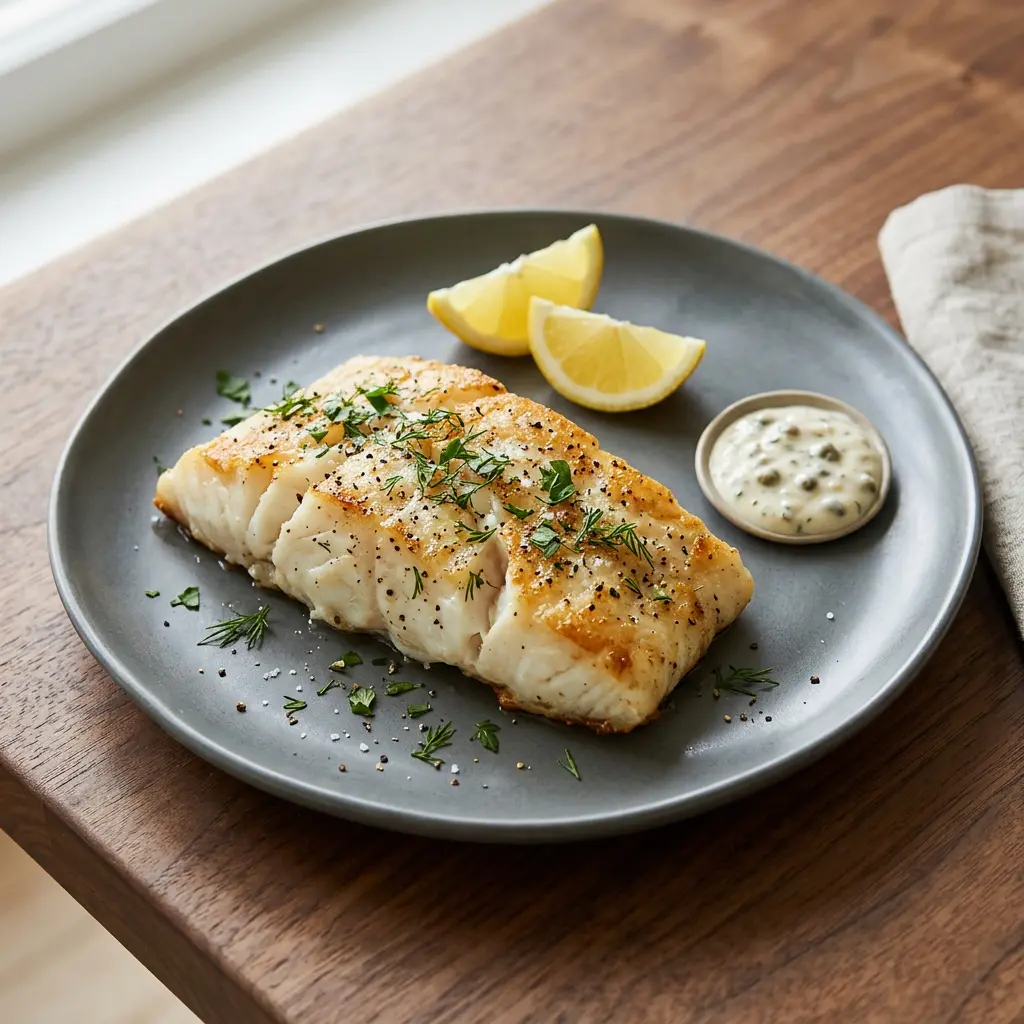 Foto av Fryst torsk i airfryer med färdiglagad fisk eller skaldjur