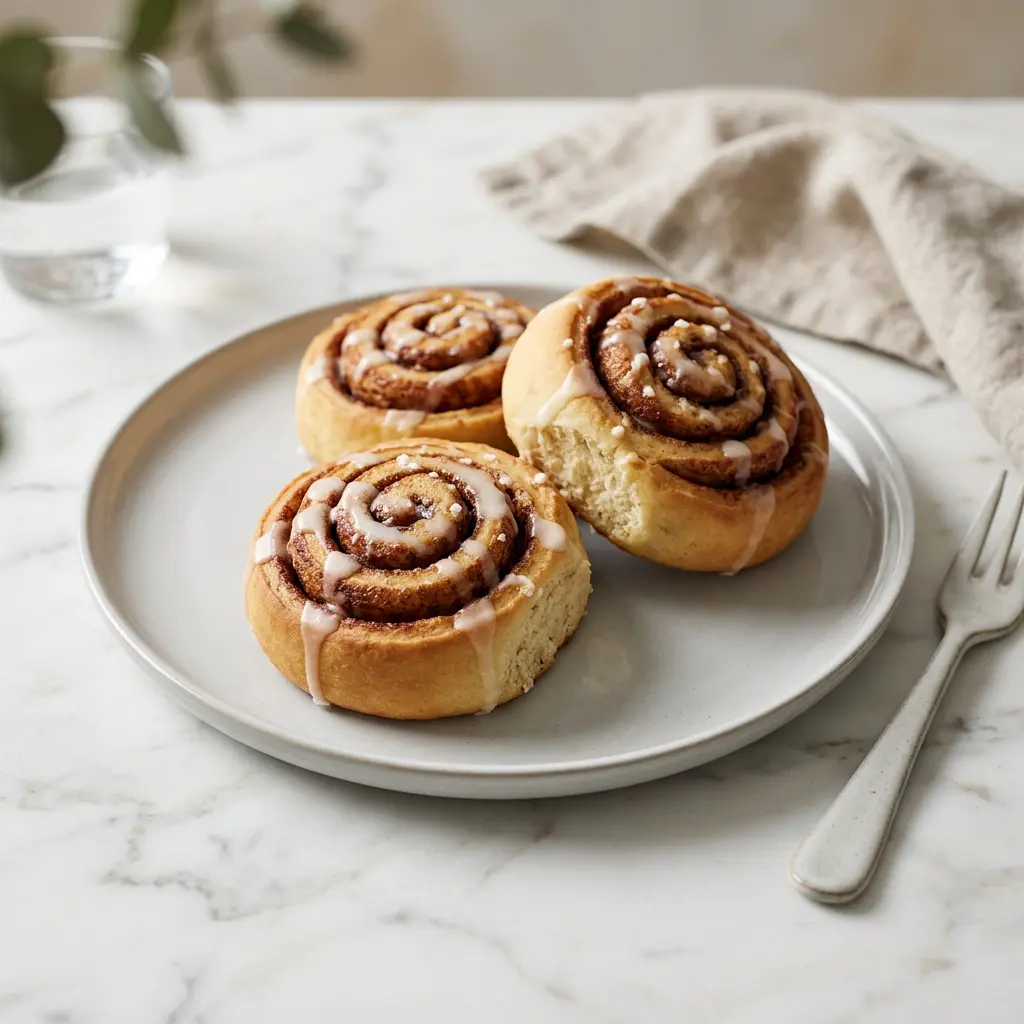Foto av Frysta kanelbullar i airfryer som färdigt bröd eller bakverk från airfryer