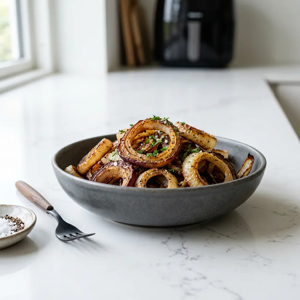 Foto av det färdiga receptet Gul lök i airfryer