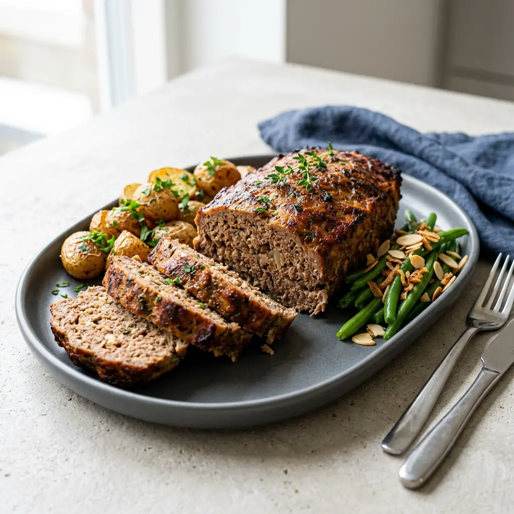 Foto av Köttfärslimpa i airfryer med färdiglagat kött från airfryer