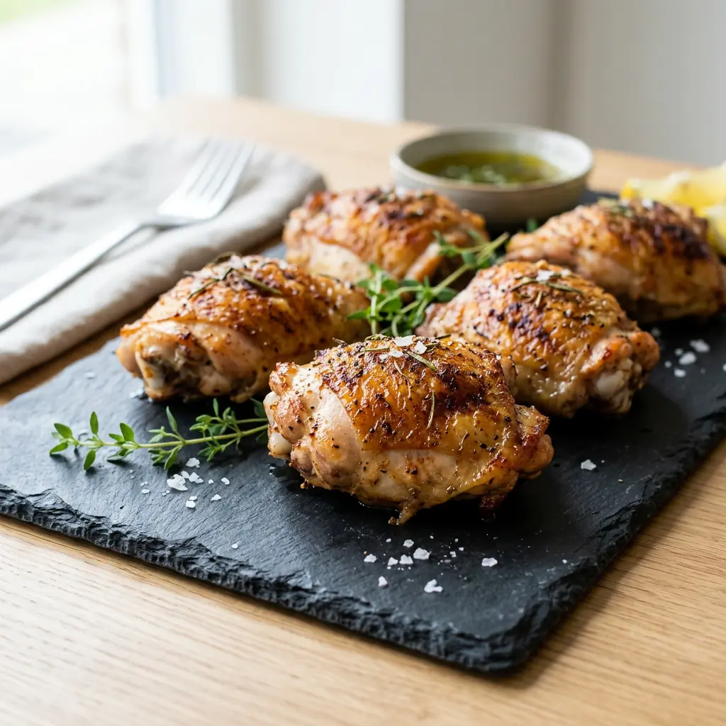 Foto av Kycklingöverlår i airfryer med färdiglagad fågel från airfryer
