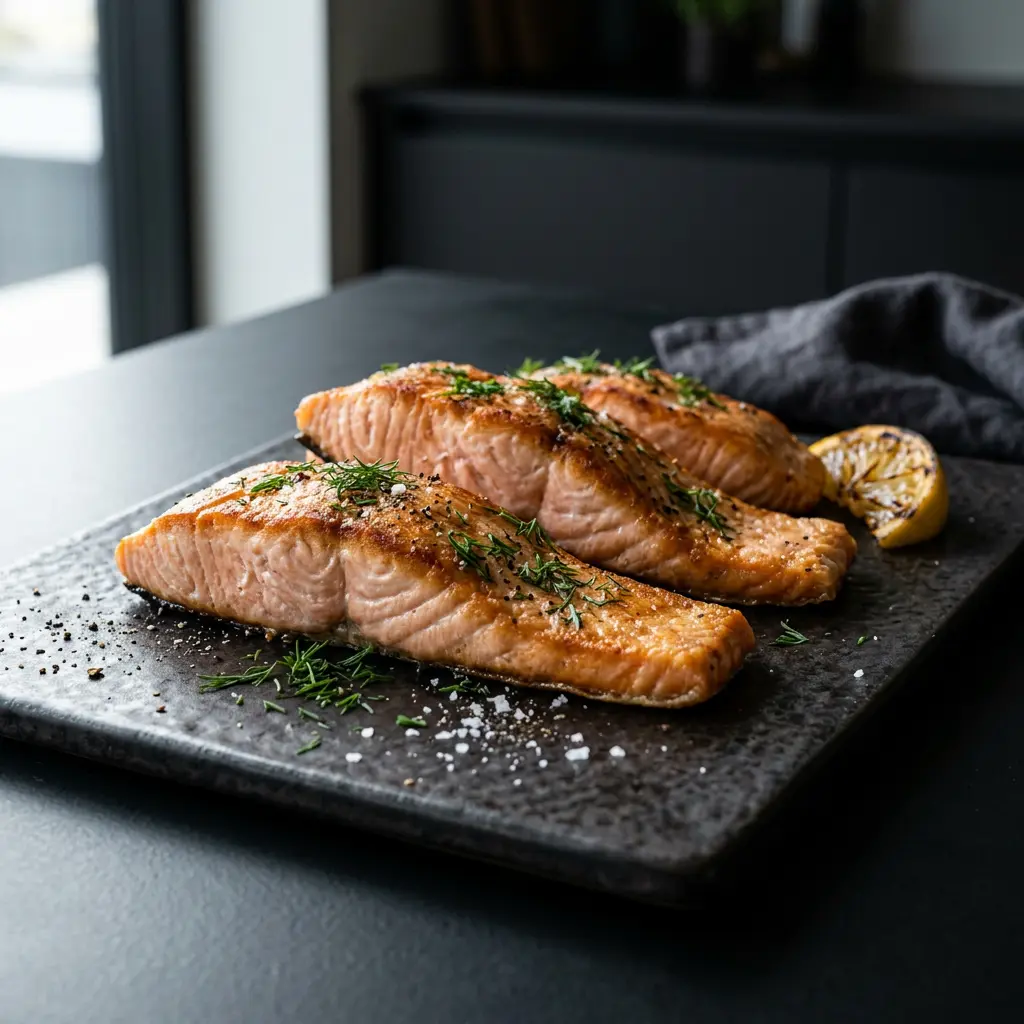 Foto av Laxbitar i airfryer med färdiglagad fisk eller skaldjur
