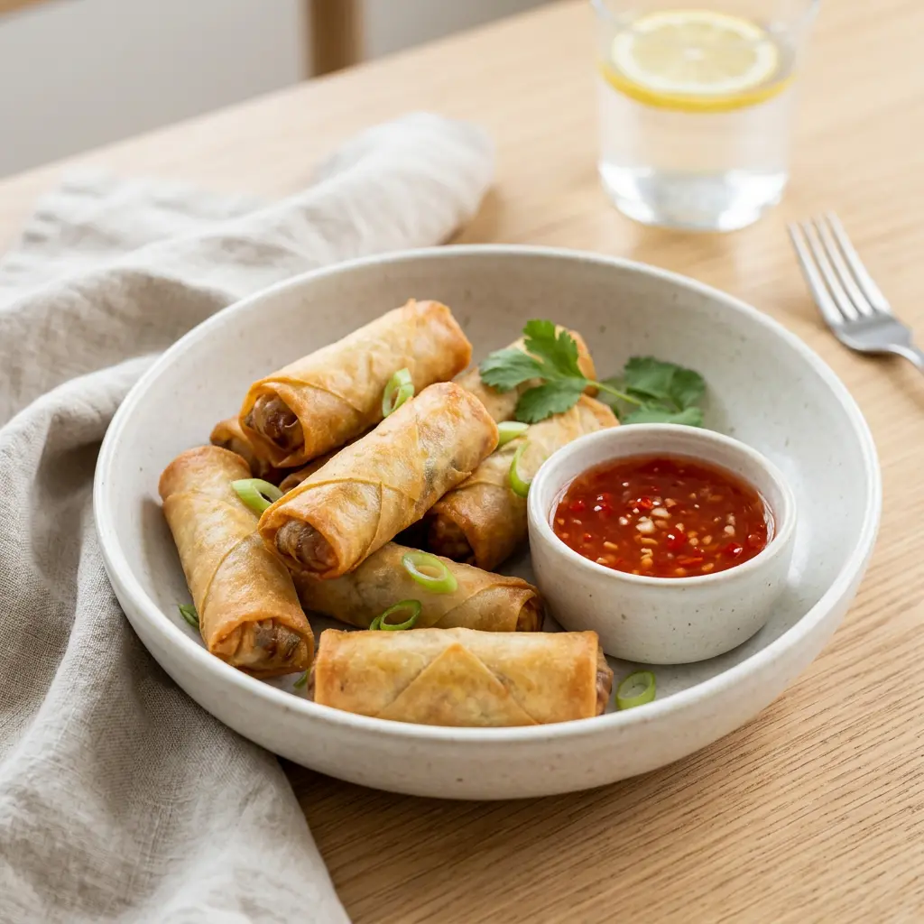 Foto av det färdiga receptet Minivårrullar i airfryer