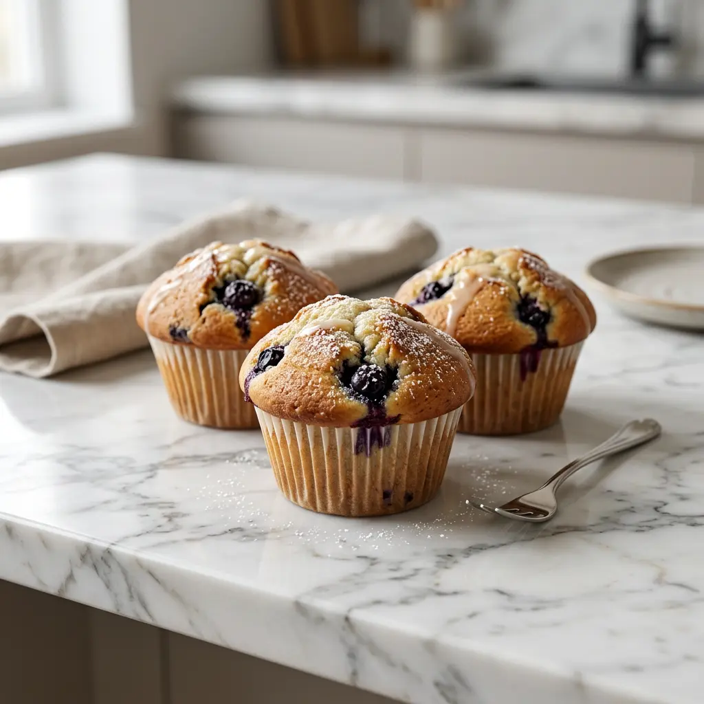 Foto av Muffins i airfryer som färdig dessert eller bakverk från airfryer