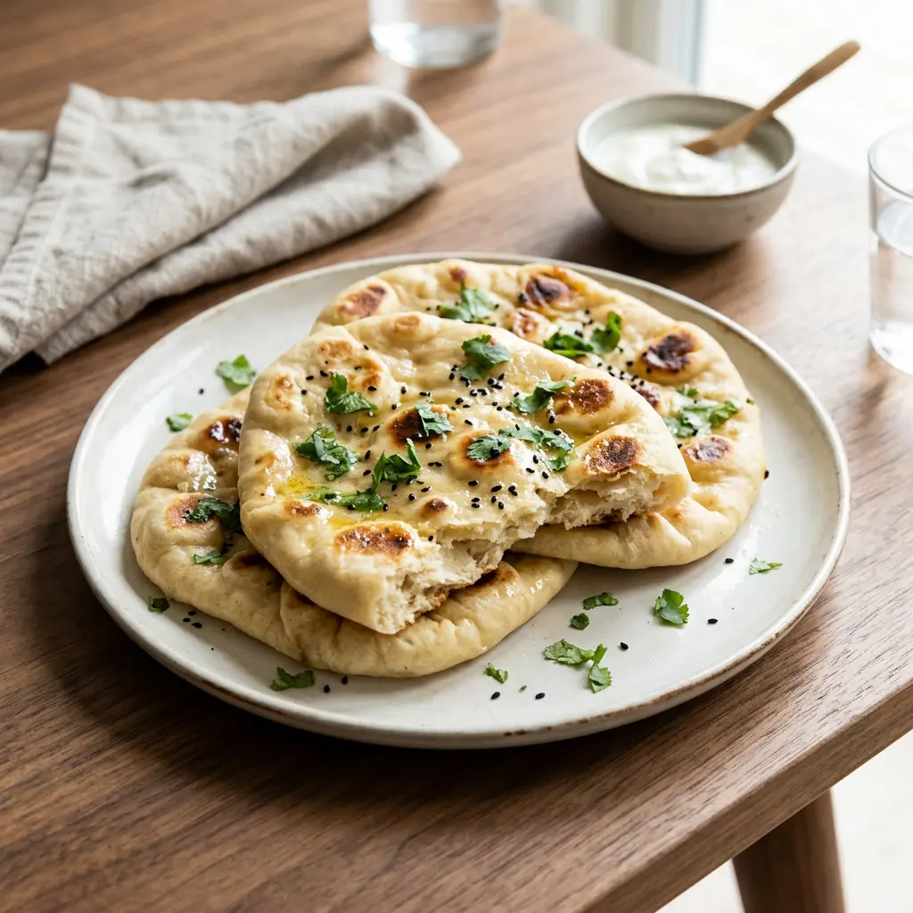 Foto av Naanbröd i airfryer som färdigt bröd eller bakverk från airfryer