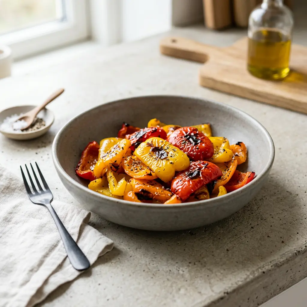Foto av Paprika i airfryer med grönsaker tillagade i airfryer