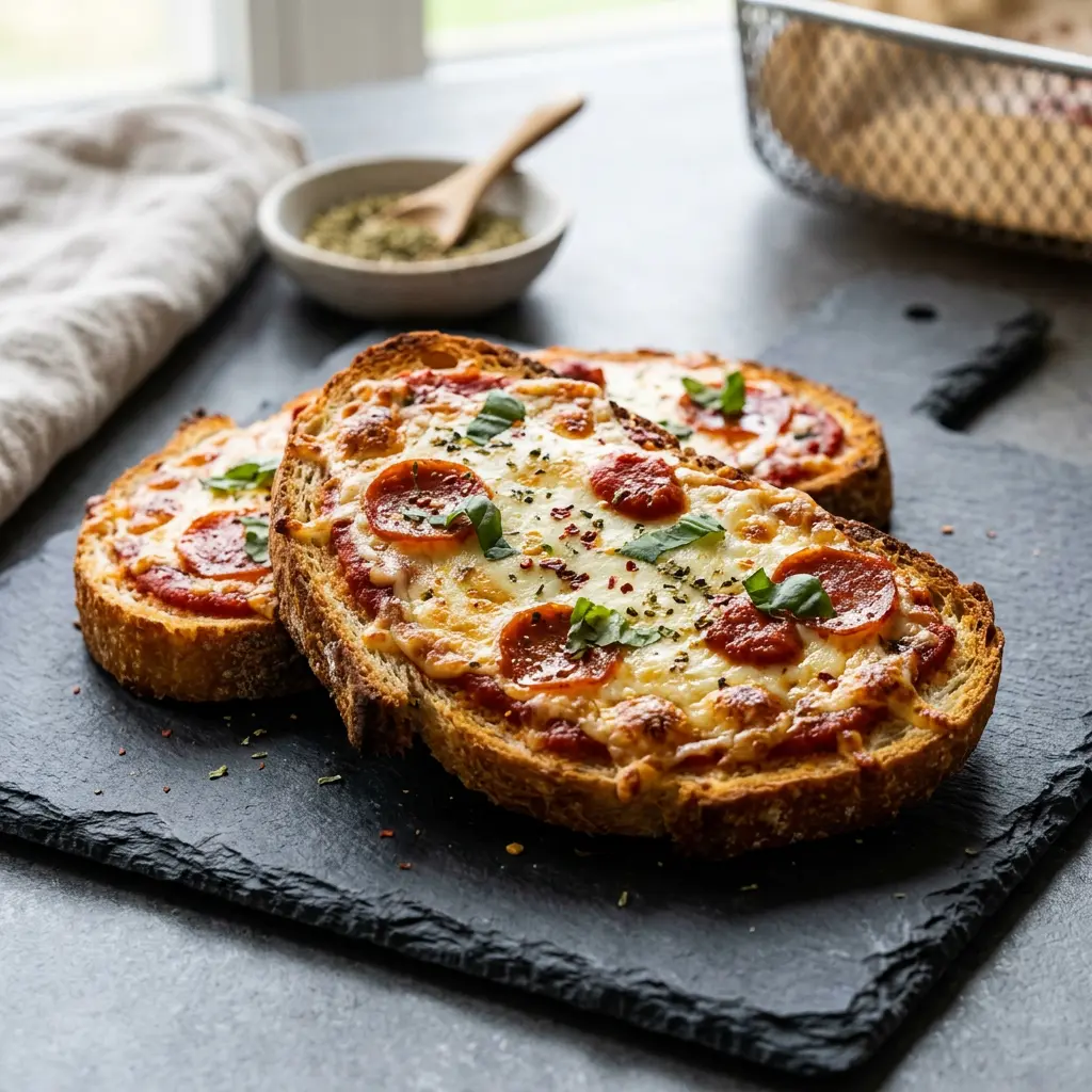 Foto av det färdiga receptet Pizzatoast i airfryer