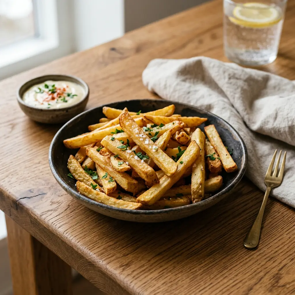 Foto av Pommes frites i airfryer med krispigt resultat från airfryer