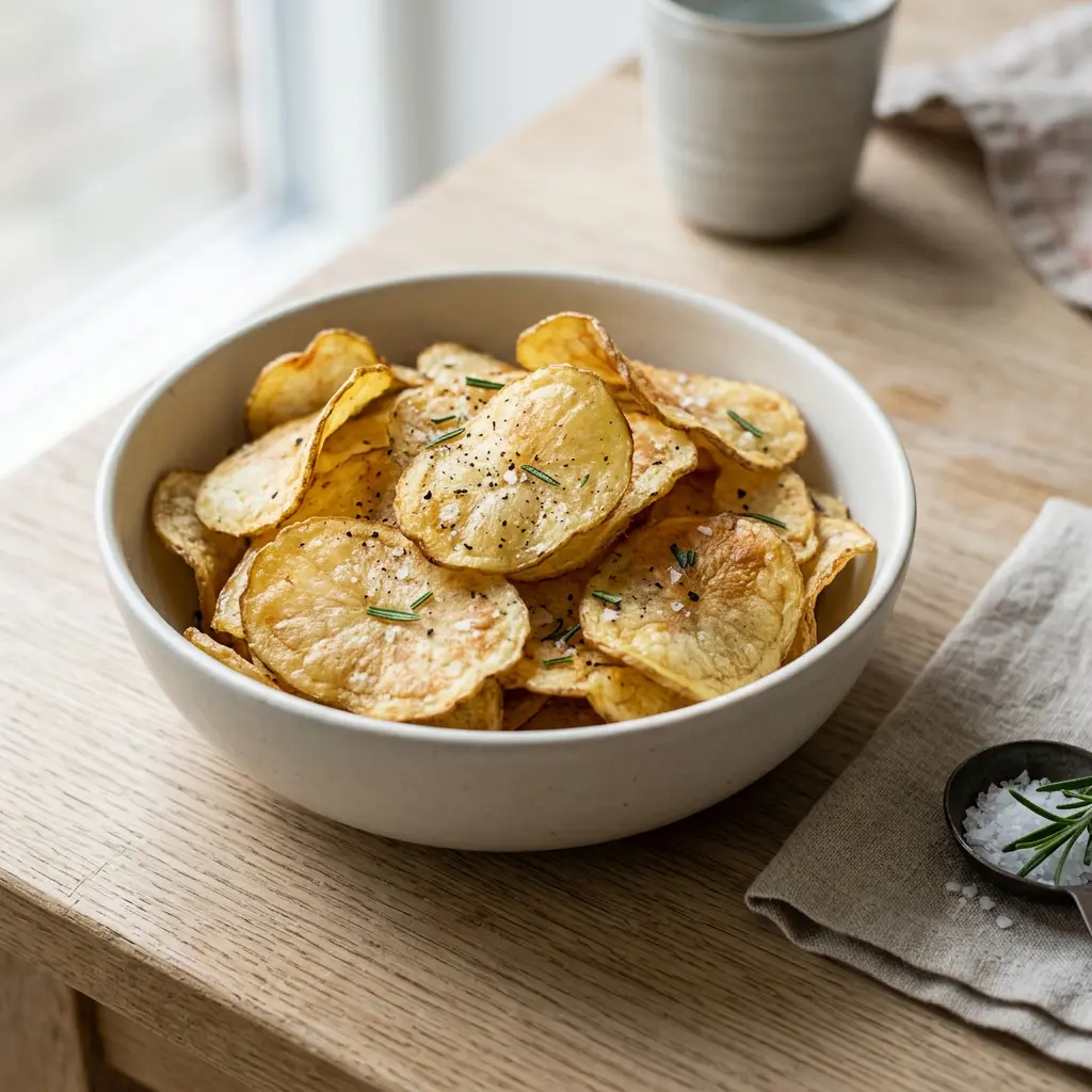 Foto av Potatischips i airfryer med krispigt resultat från airfryer