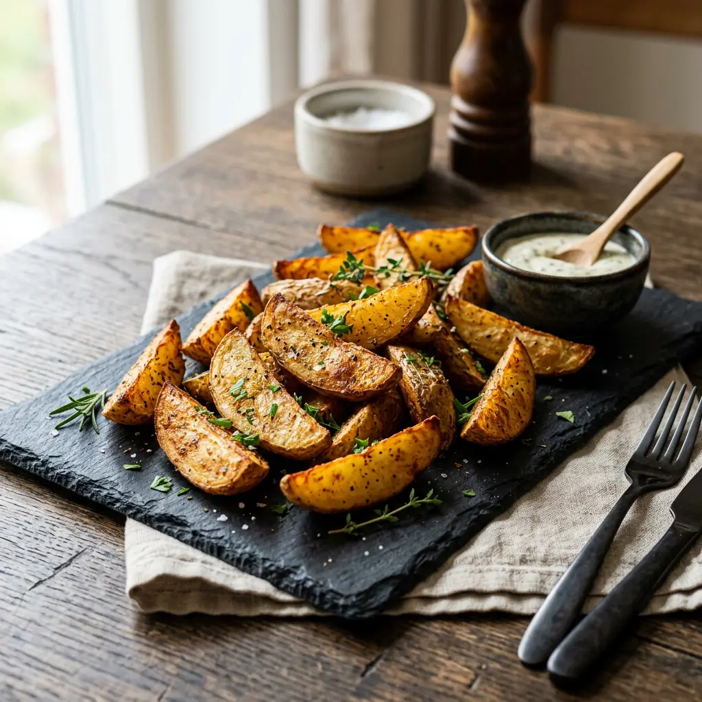 Foto av Potatisklyftor i airfryer med krispigt resultat från airfryer