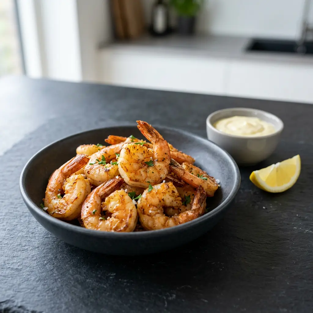 Foto av Räkor i airfryer med färdiglagad fisk eller skaldjur