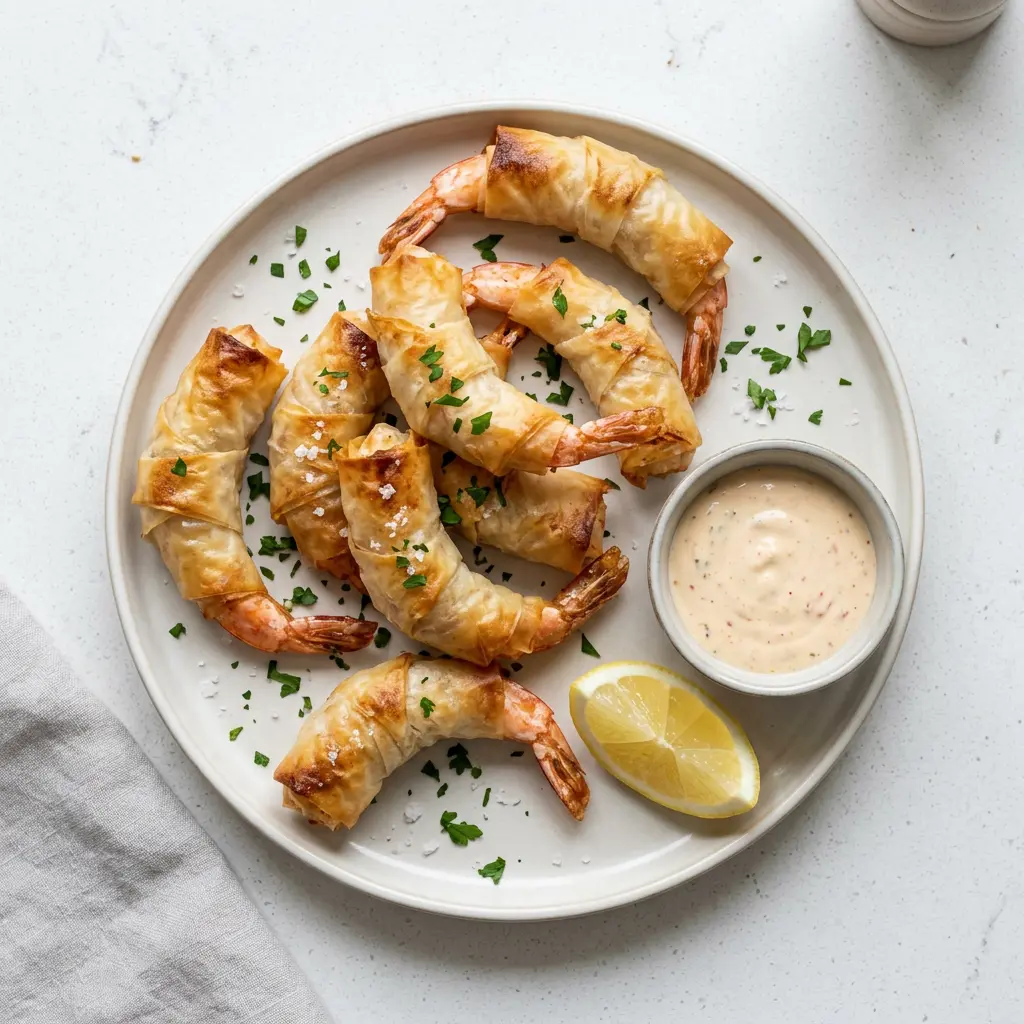 Foto av Räkor i frityrsmet i airfryer med färdiglagad fisk eller skaldjur