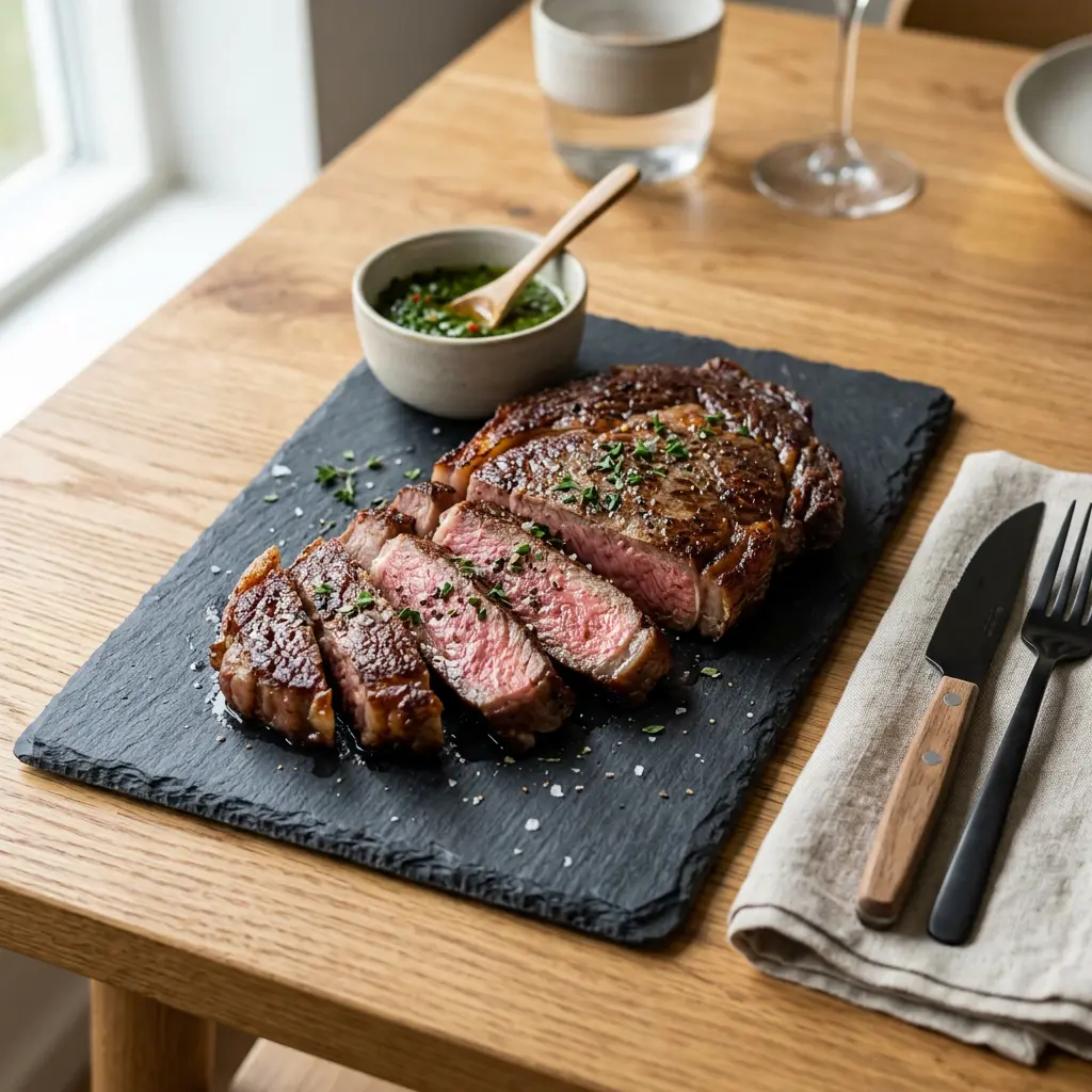 Foto av det färdiga receptet Ribeye i airfryer